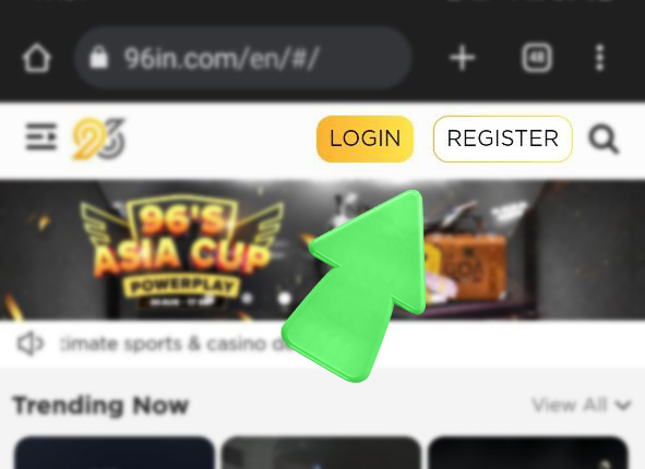 96in mobile site Log in button, step 3