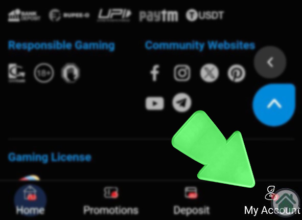 Select 'My Account' in Baji app, step 2