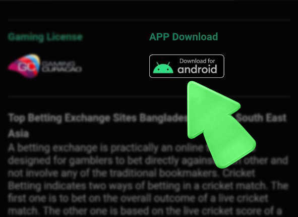 Baji APK download step — tap the 'Download for Android' button on the website.
