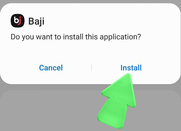 Step 5 of Baji APK download showing confirmation with Download button