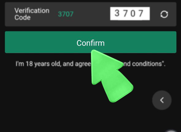 Step 7 of registration and verification in the Baji betting app with a Confirm button.