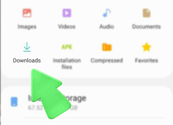 Open the "Downloads" folder to find the IqPari APK file.