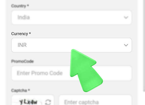Step 4: Currency selection during registration and verification in the IQpari betting app.