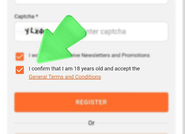 IQPari app registration step 6 — age confirmation and terms acceptance