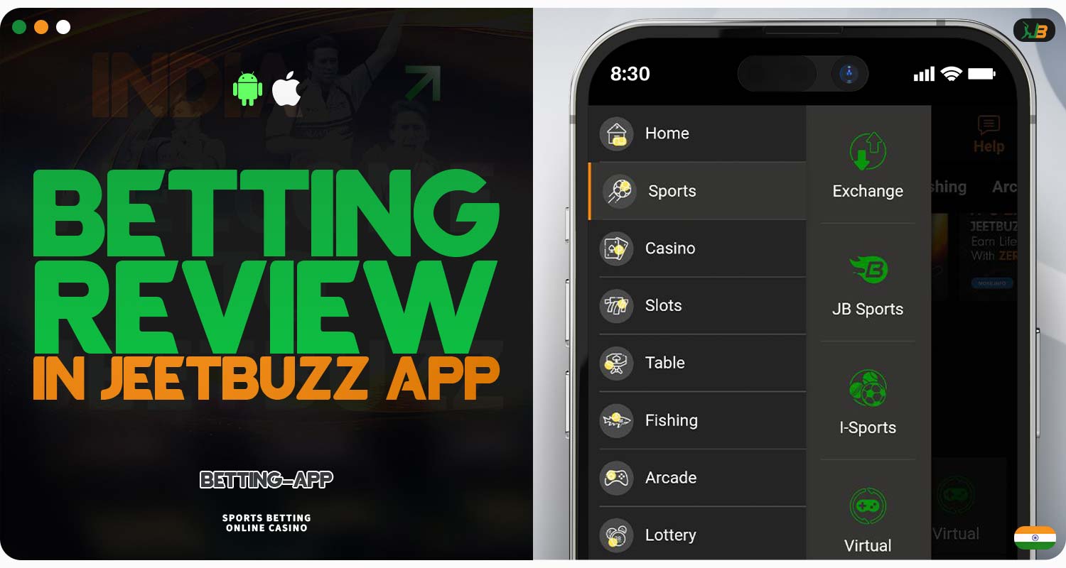 Detailed review of the sports betting section in JeetBuzz app.
