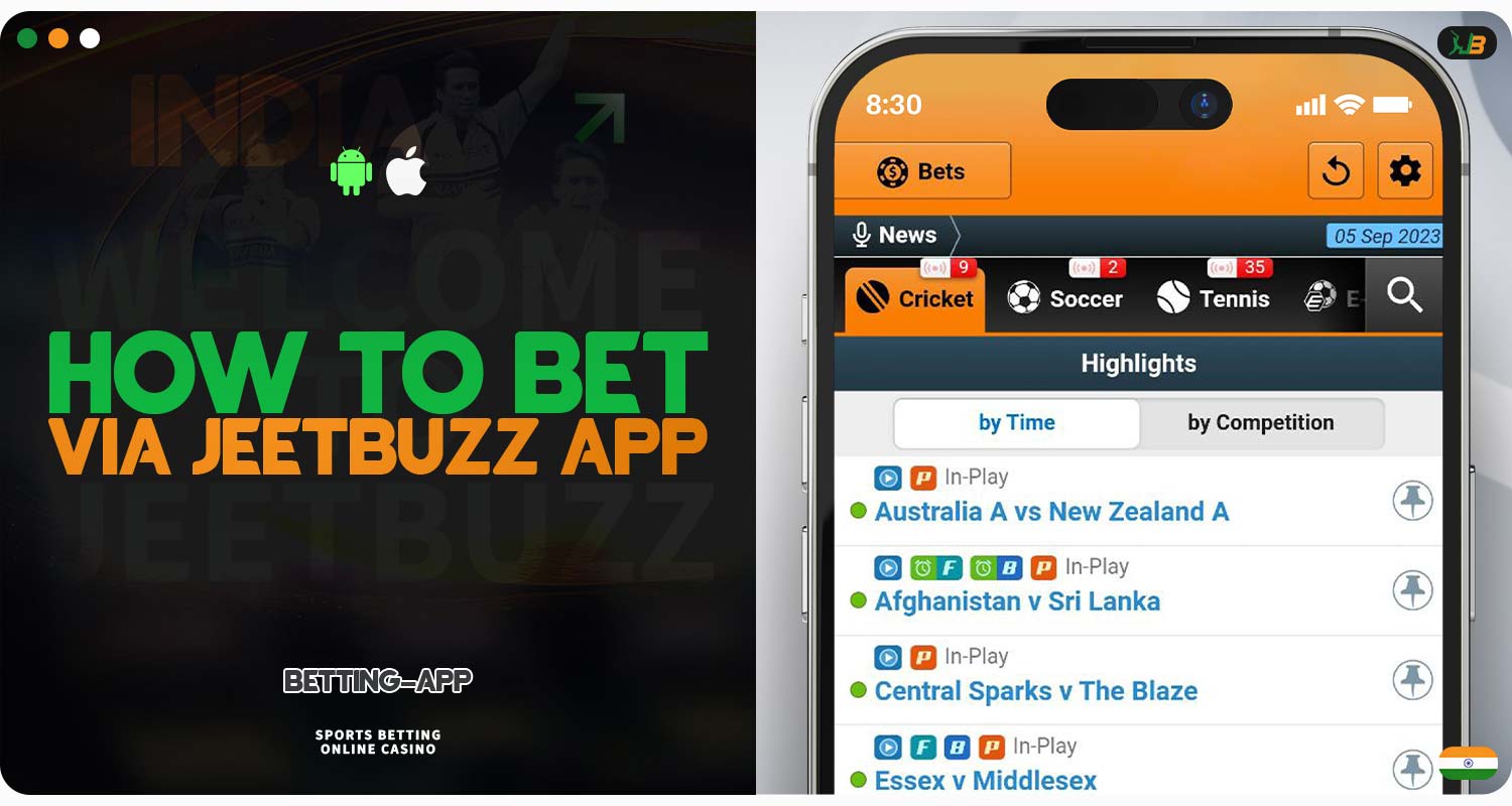 Guide on how to place bets in JeetBuzz app.