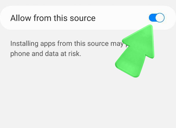 Step 1 of JeetBuzz APK download for Android — enable 'Allow from this source' with warning about potential phone and data risks.