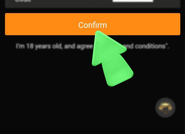 Step 5 of registration and verification in the JeetBuzz betting app – tap the Confirm button to complete the process