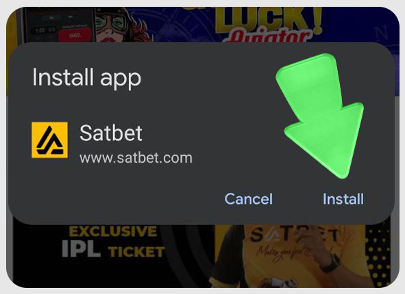 SatBet install button “Install app Seatbelt.” Download APK and follow instructions to install.