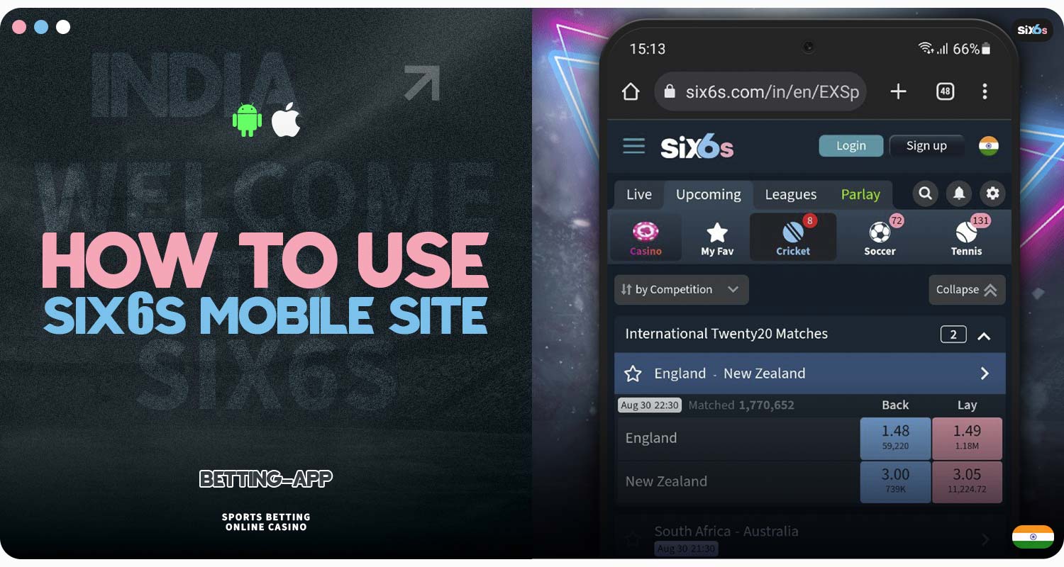 Guide to using the Six6s mobile website.