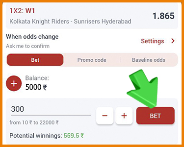 Place a bet