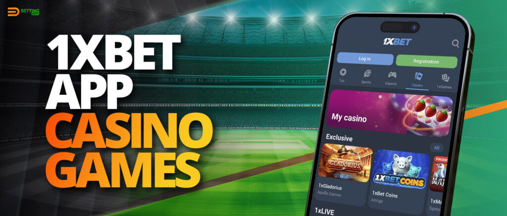 Casino games in 1xBet mobile app india