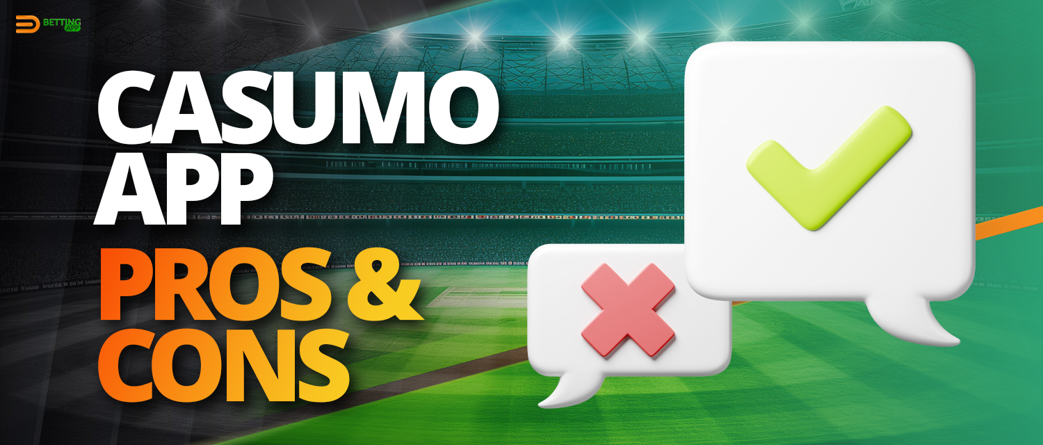 Pros and cons of Casumo mobile betting app 