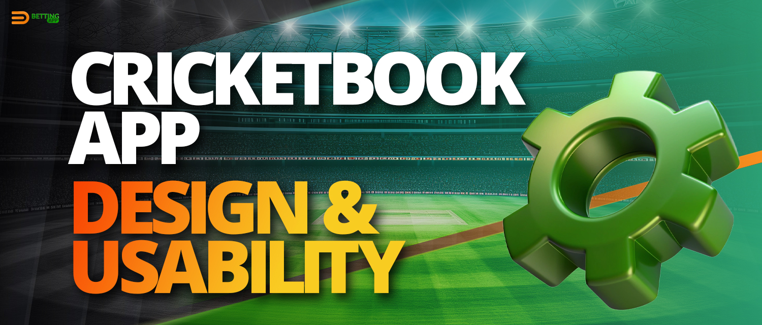 Interface features of the Cricketbook mobile application