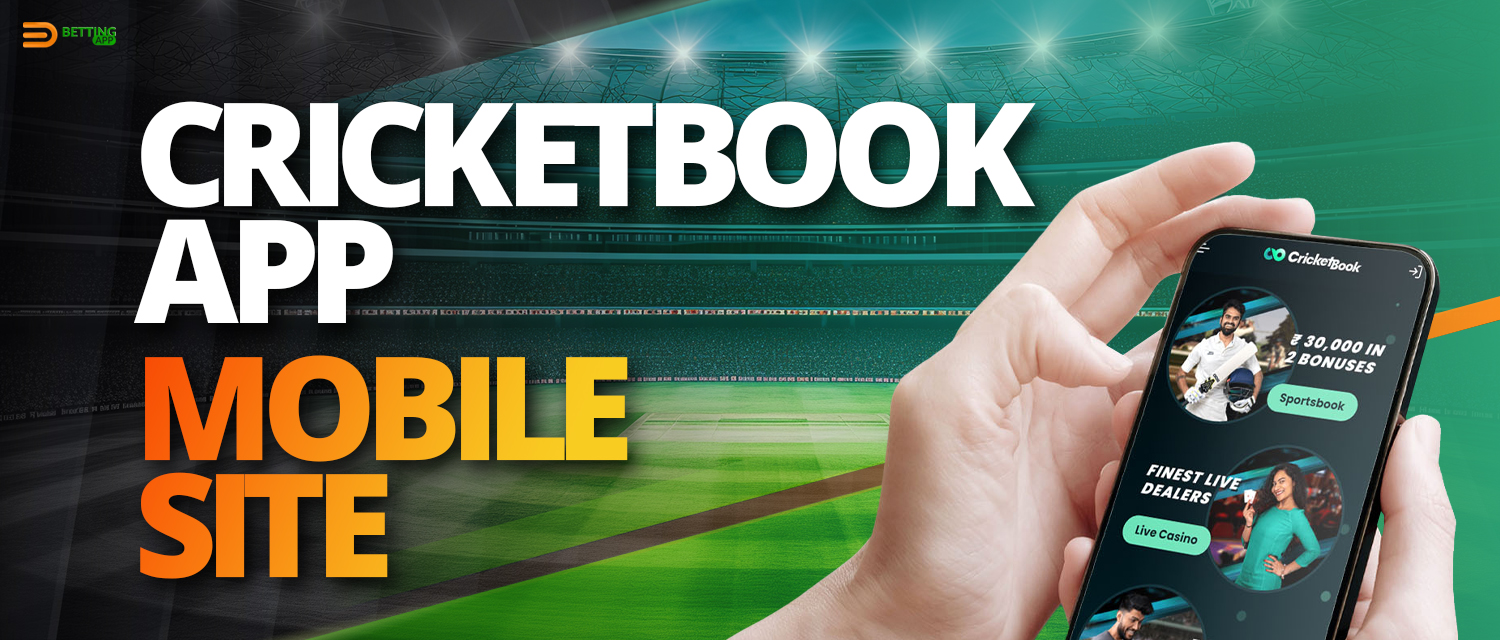 Mobile version of CricketBook online bookmaker's website