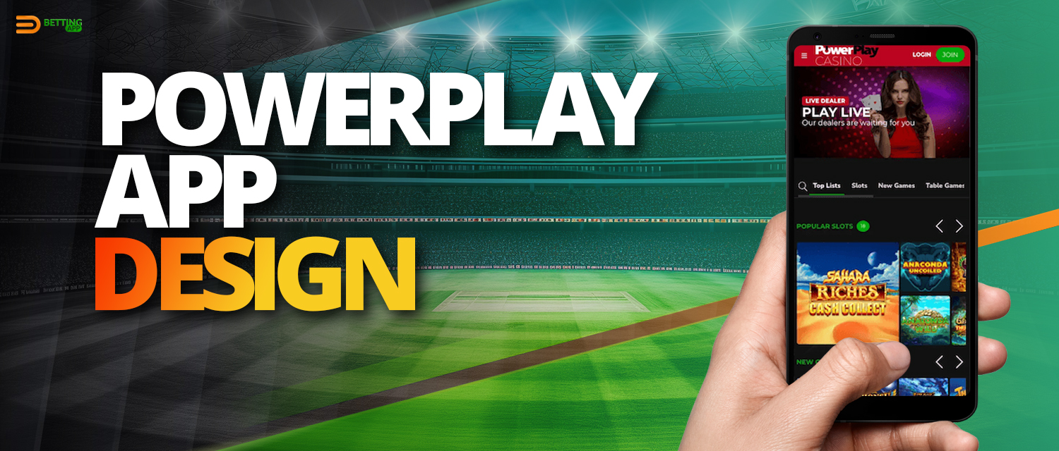 Main sections of the PowerPlay mobile application 