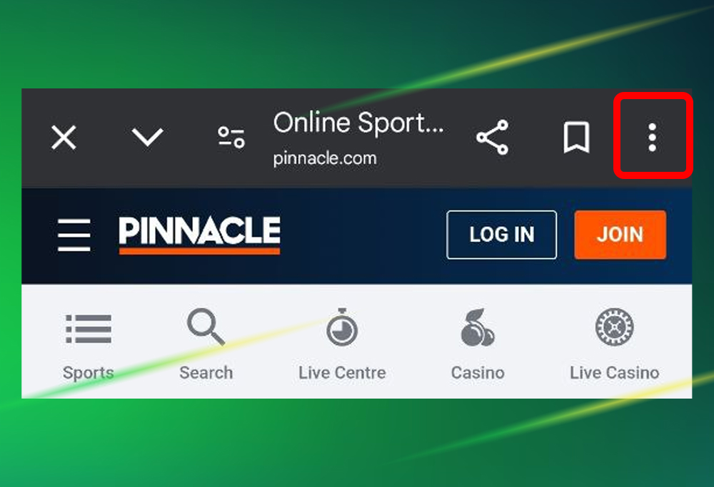 Pinnacle APK India download step 2 — three dots icon in upper right corner