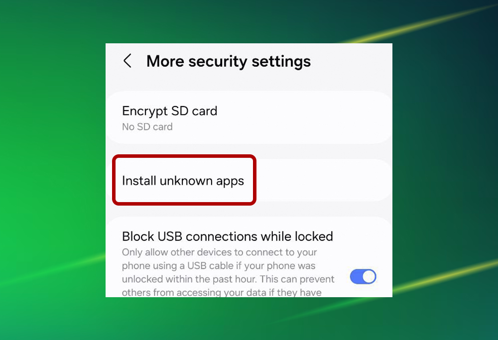 Step 2 of downloading 4rabet on Android with Allow Install unknown apps