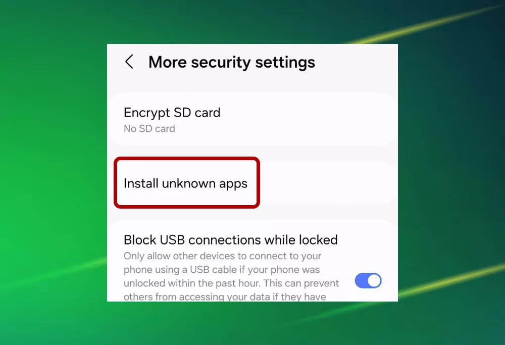 Step 2 of downloading 4rabet on Android with Allow Install unknown apps