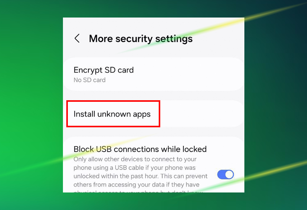 Allow installation of apps from third-party sources on android device