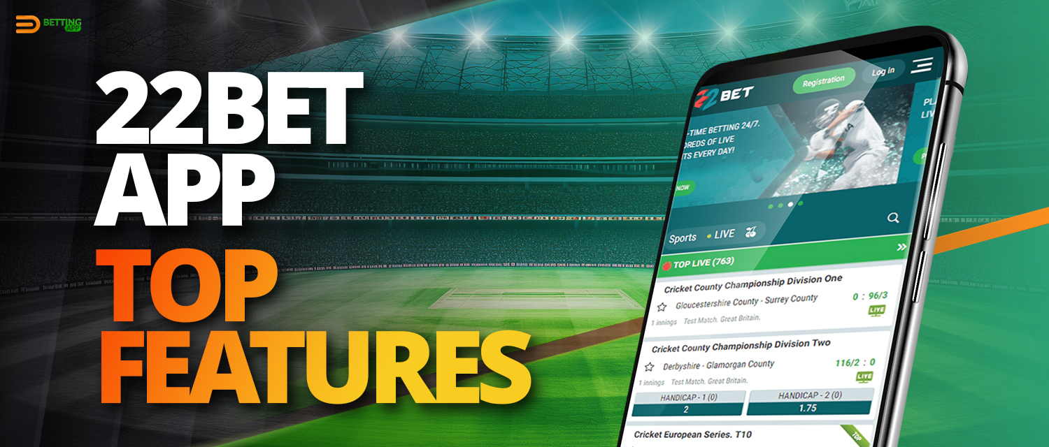 Mobile version of online casino and bookmaker site 22bet india