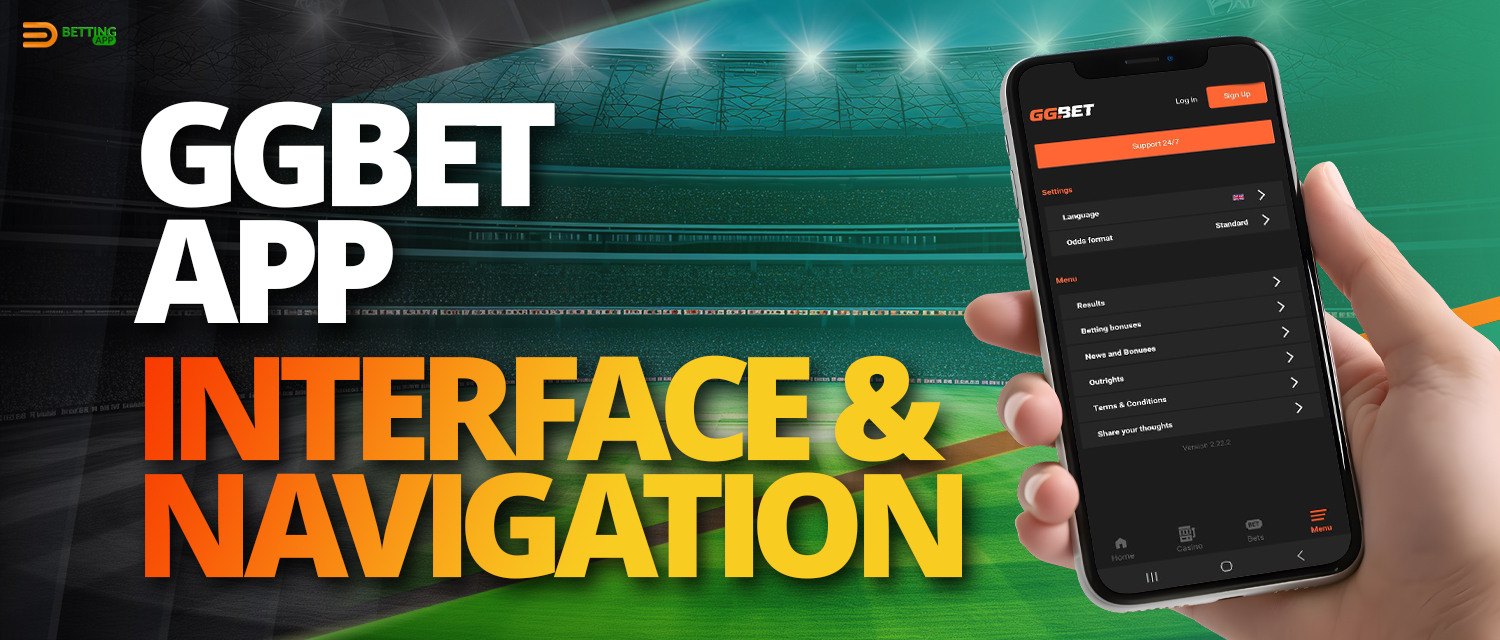 Navigation Guide for GGbet online casino application 