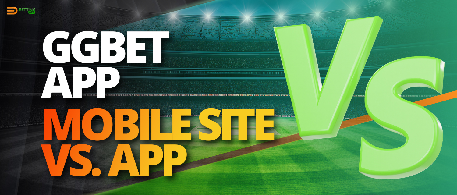 Mobile version of GGbet website or mobile app 