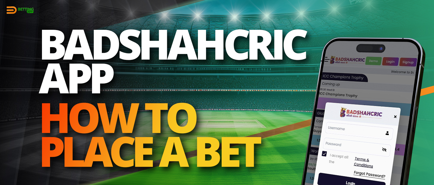 Instructions on how to place a bet in the Badshahcric app