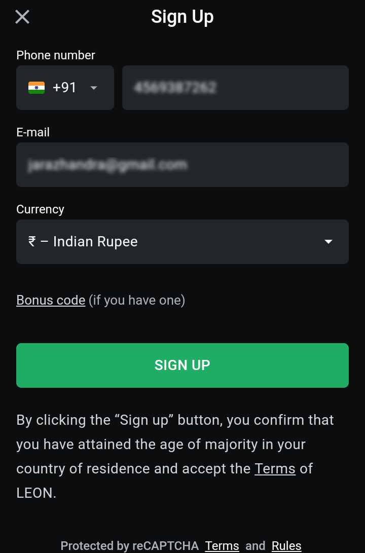 leon app registration