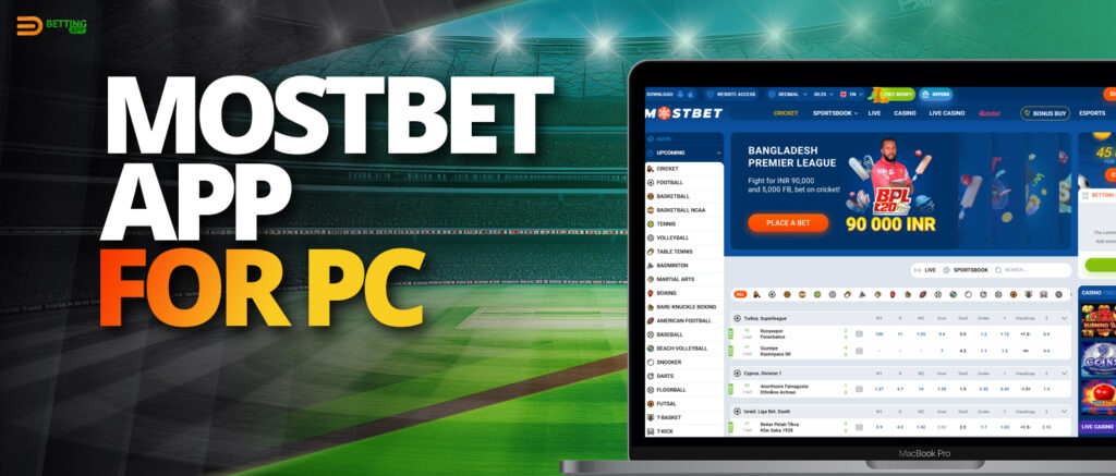 Online casino and sports betting from PC on Mostbet India