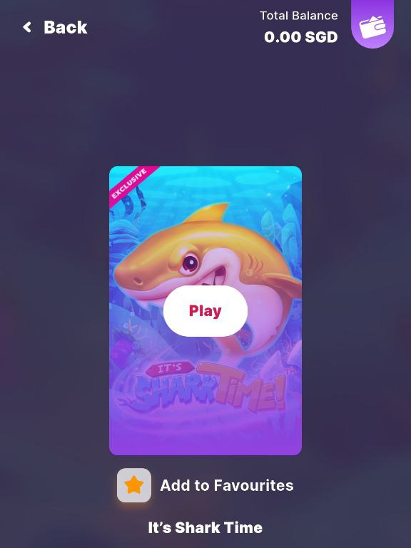 Nomini mobile game “Shark Time” gameplay screen.