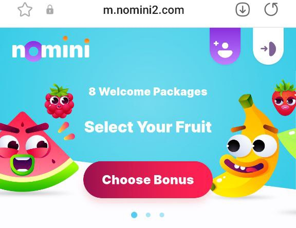 Nomini mobile app main screen