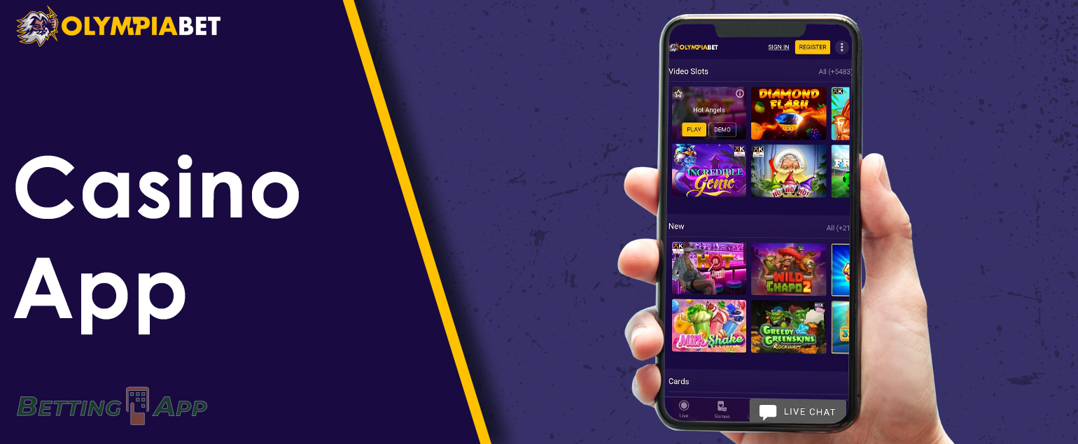 Main categories of online casino games available to Olympiabet app users