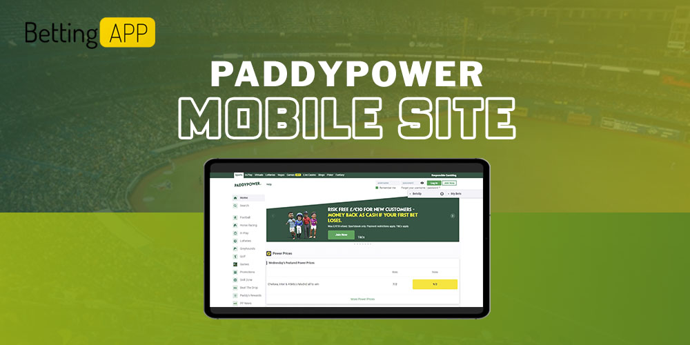 Paddy Power mobile site