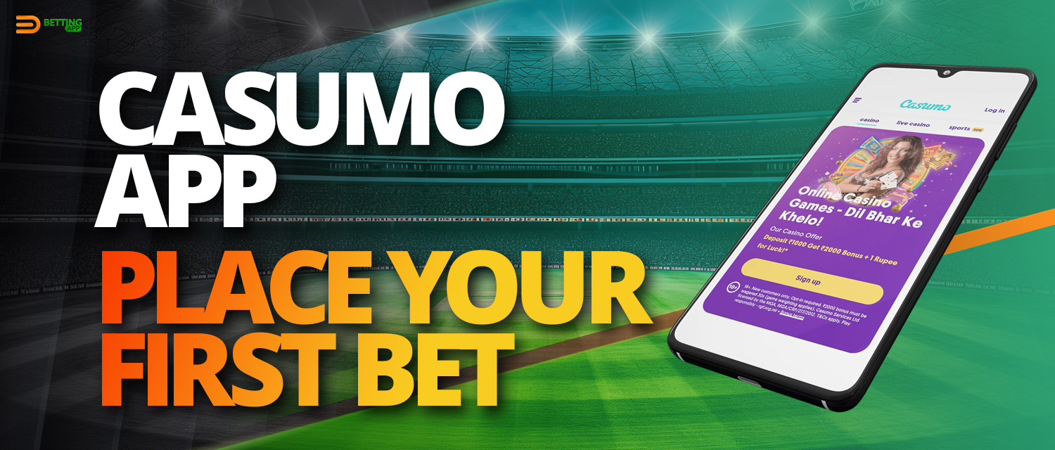 Instructions to start betting with Casumo app 