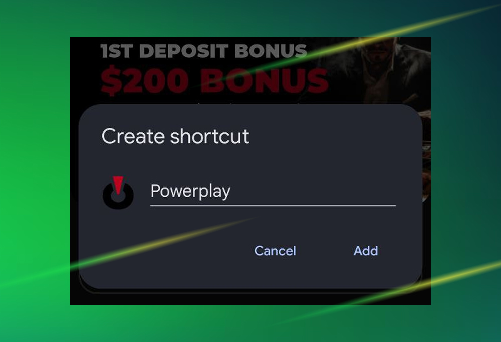 Powerplay APK download step 4 — Create a shortcut.