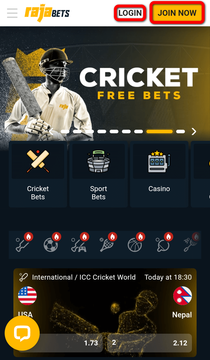 rajabets create new account