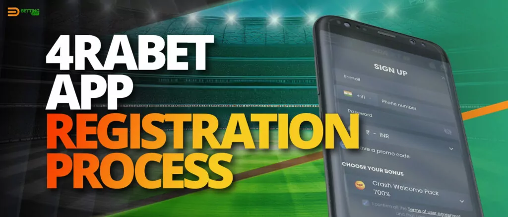 New account registration in 4rabet mobile app