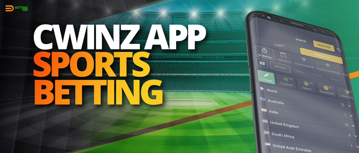 Sports betting in Cwinz 2025 mobile app