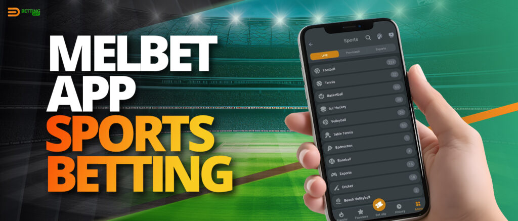 Selection of sports available for betting in the Melbet app 