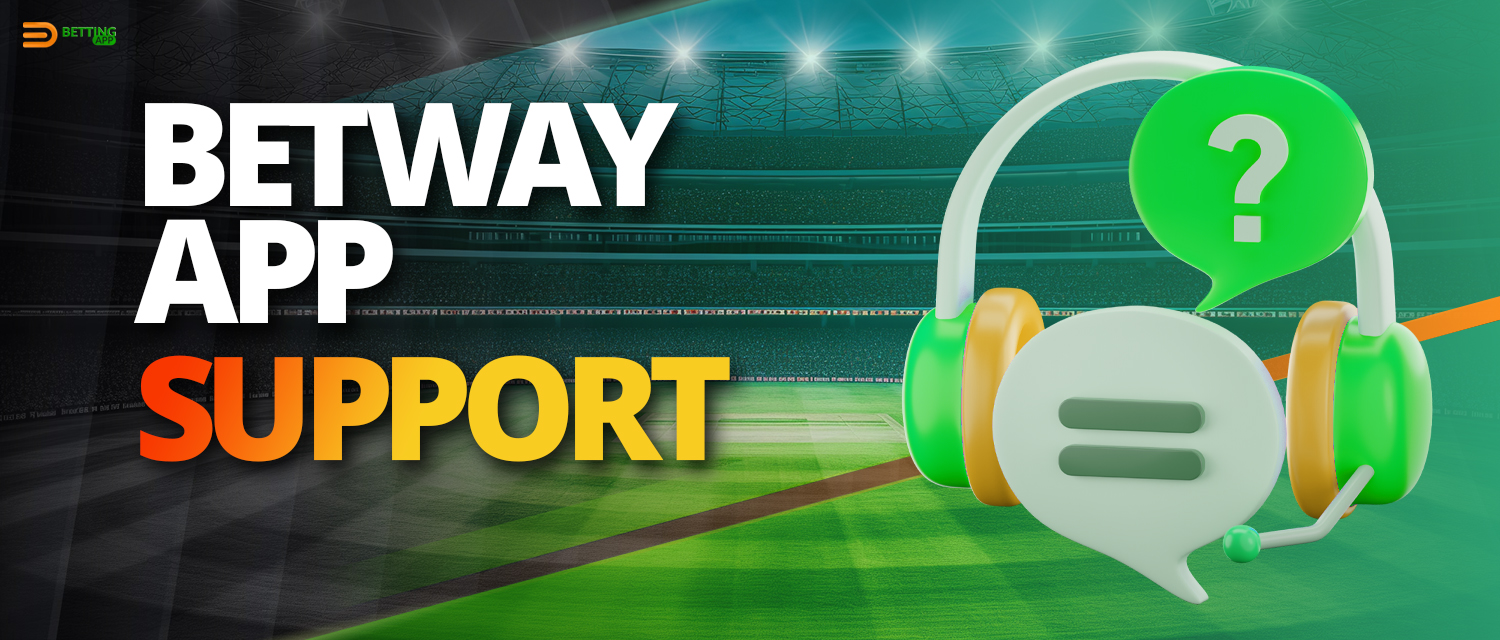 Betway online bookmaker support contacts in the Betway mobile app