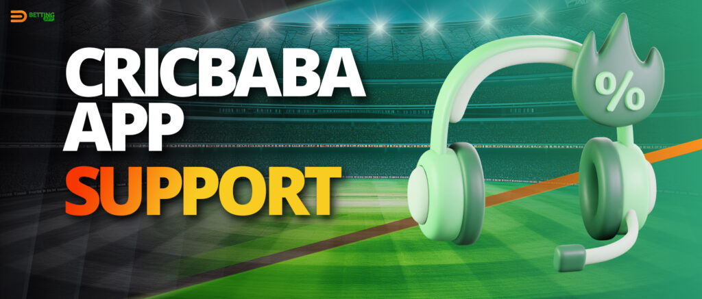 Cricbaba in-app support contacts