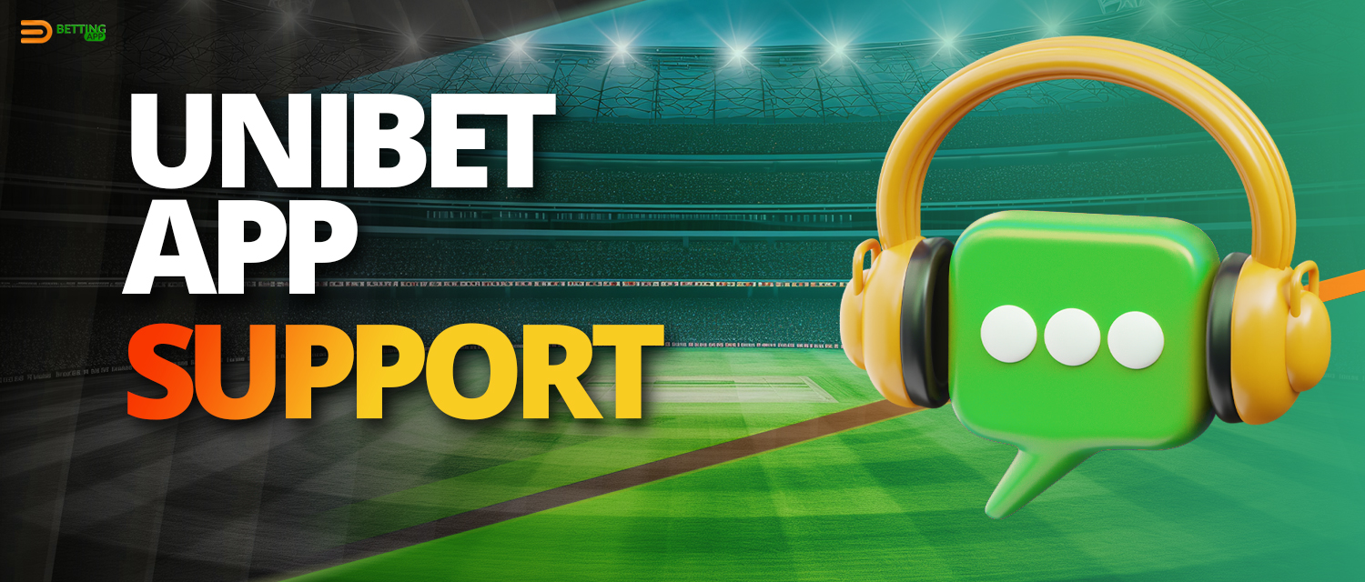 Online bookmaker support service Unibet mobile app