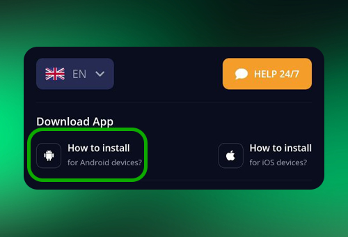 Tivit Bet mobile app installation instructions for Android devices.