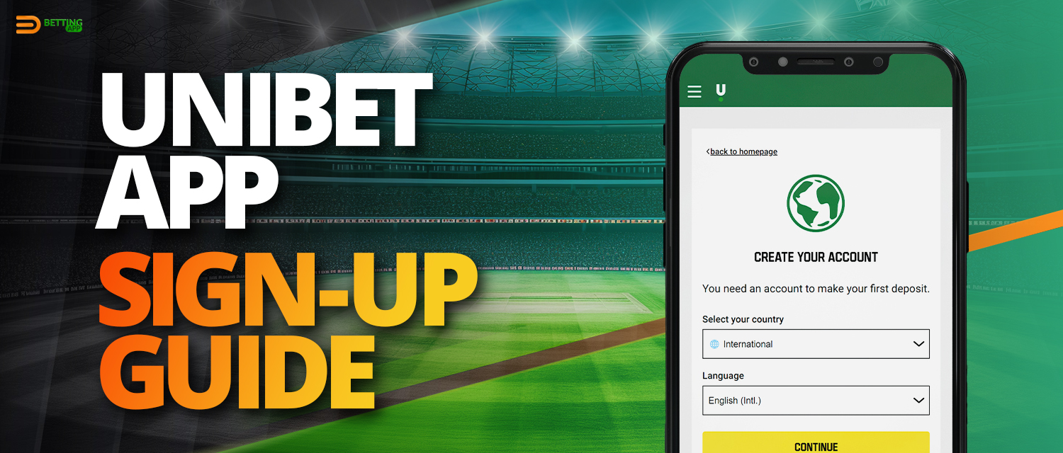 Register a new account in Unibet mobile app