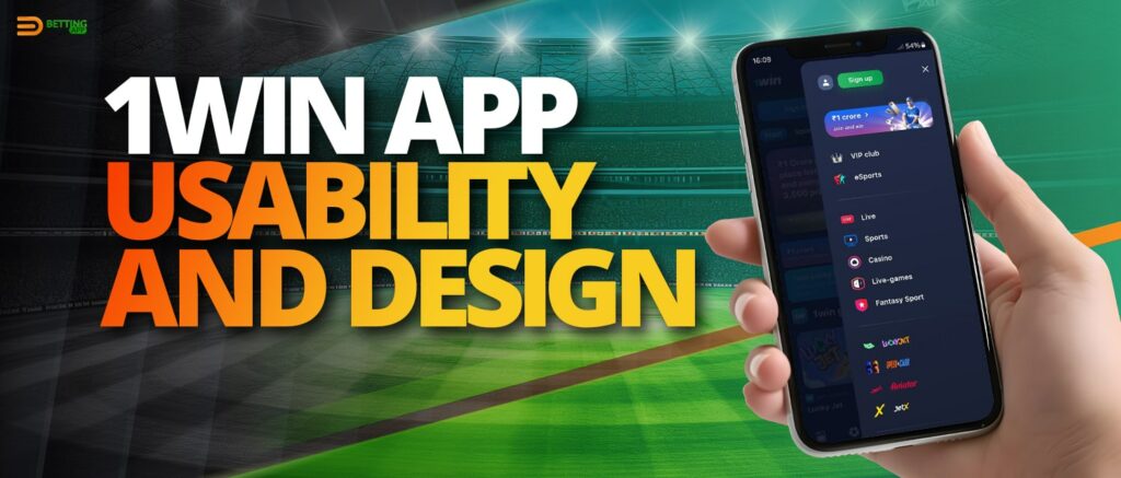 Design and features of 1Win online casino mobile application 